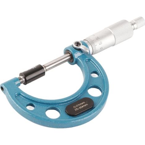 Micromètre extérieur en acier inoxydable, jauge d'épaisseur de précision avec clé, 0,01 mm, 25-50 mm (1/5)