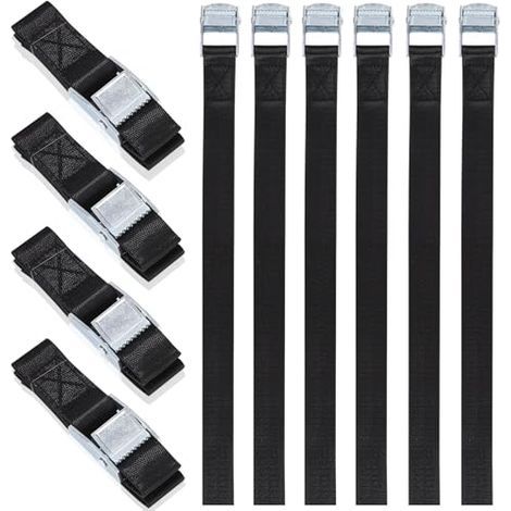 10 PCS 25mm x 50cm Sangle a Cliquet avec Boucle, Sangle Arrimage, Sangles D'Arrimage, Sangle de Serrage, Sangles Demenagement, pour Porte Velo, Moto, Bagage, Voiture (1/5)
