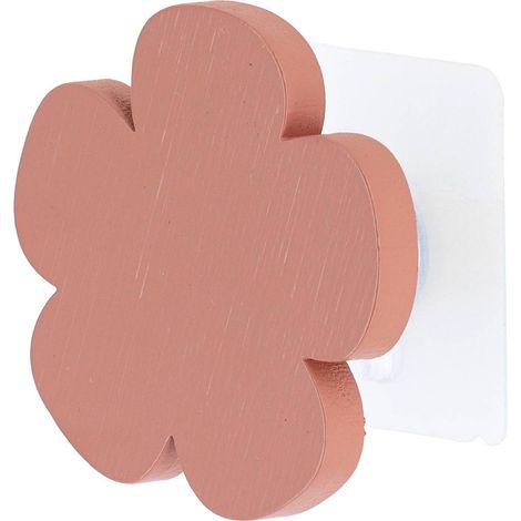 Patere en bambou peint forme fleur d8 cm sur sticker - blush - Tendance (1/3)
