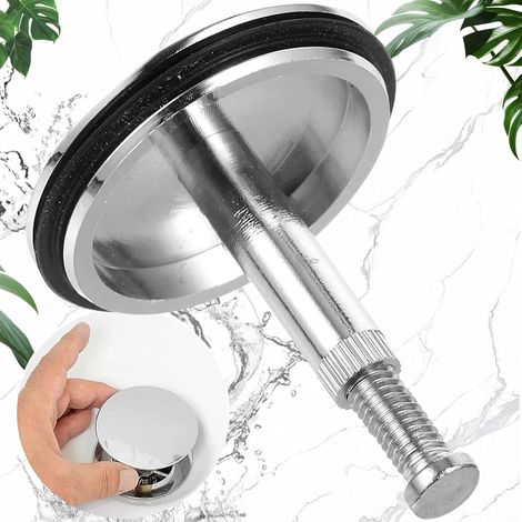 Bouchon Bonde Baignoire 43mm, Bouchon De Baignoire, Bouchon Lavabo Salle De Bain, Réglable en Hauteur Bouchon De Vidange pour Baignoire, Cuisine, Lavabo, Diamètre De La Tige 8mm (1/5)