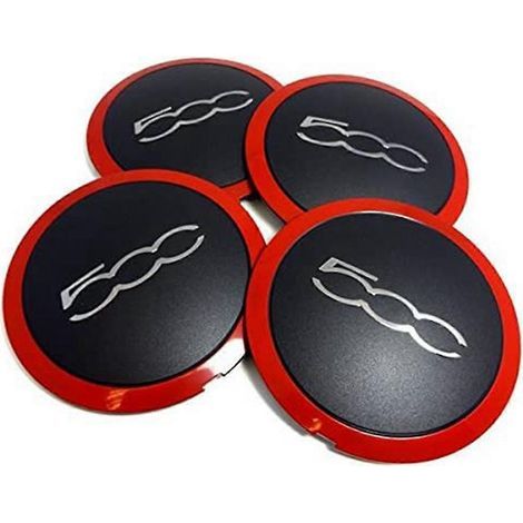 4 enjoliveurs de 133 mm pour roue 500, autocollant emblème de moyeu central 68078419ac 68078421ac 51884863 rouge (1/5)