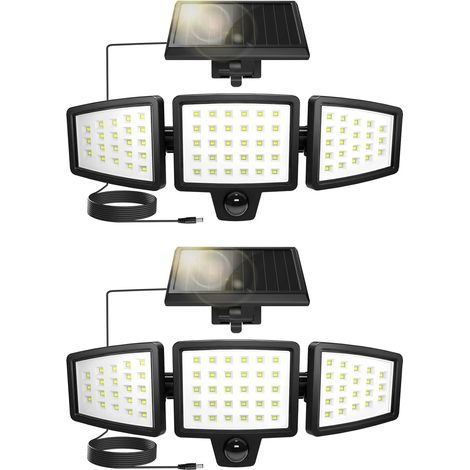 Lampe Solaire Extérieur avec Détecteur de Mouvement 1200LM 2PCS (1/5)