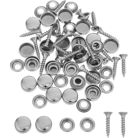 Lot de 24 cache vis décoratifs en acier inoxydable cache (1/5)