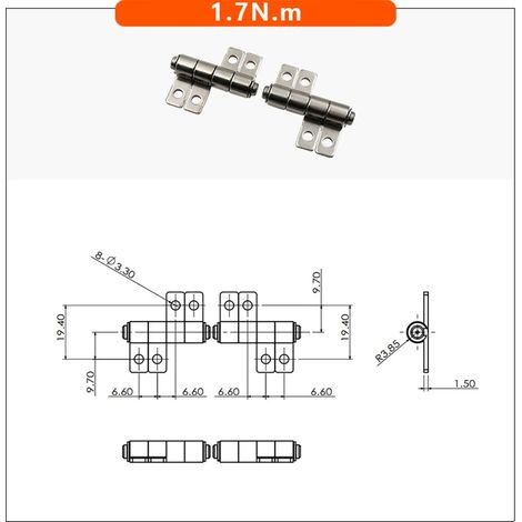 (2 pièces petit format) Amortisseur double page pour charnière à couple élevé, outil d'amortissement de grande taille, qualité industrielle durable (1/5)