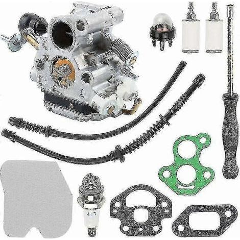 Kit carburateur 2024 pour tronçonneuses Husqvarna 435, 435e, 440 et 440e, Jonsared CS410, CS2240 et CS2240S. Remplace les références C1T-EL41, C1T-EL41A et 506450501. Comprend un filtre à air et un al