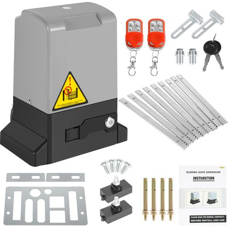 Jiubiaz Apriporta scorrevole 370W fino a 800 kg, motore elettrico per cancelli con 2 tasti e telecomando, operatore per cancelli