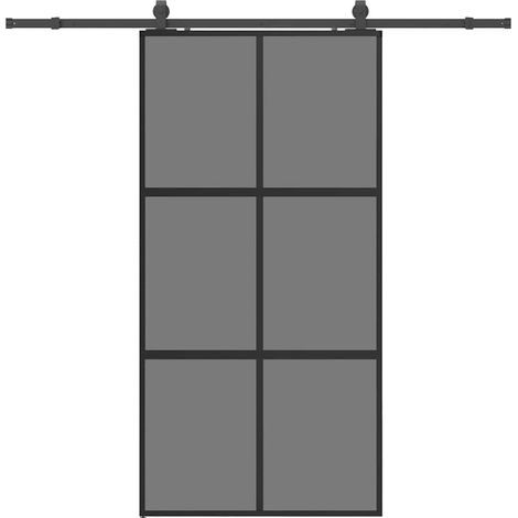 Maison Exclusive - Porta Scorrevole Ferramenta Nera 102,5x205 cm Vetro Temperato