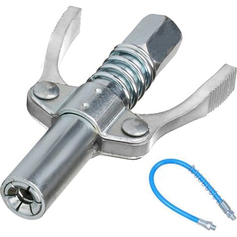 Embout de graisseur en acier inoxydable à déconnexion rapide, double poignée à verrouillage robuste, raccord de buse avec flexible pour véhicules (1/5)