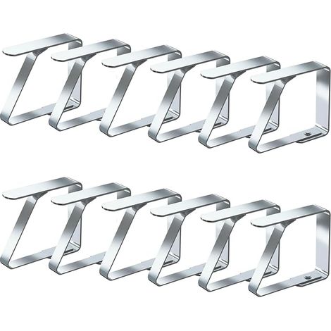 Lot de 8 pinces à nappe en acier inoxydable très résistantes pour nappe de pique-nique de 1 à 4,5 cm d'épaisseur, idéales pour les restaurants, les mariages, les fêtes de remise de diplôme (1/5)