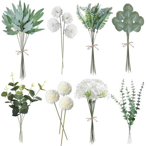 APEX 55pcs Fleurs Artificielles, Bouquet Fleur Artificielle Branches Fausse Fleur Decoration DIY Plantes Faux Soie Bouquet pour Maison (1/5)