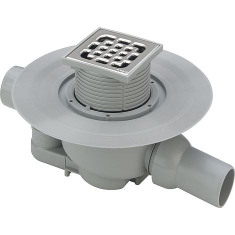 Viega Siphon de salle de bain Advantix 556921 DN 50, plastique gris, siphon horizontal, avec fixation
