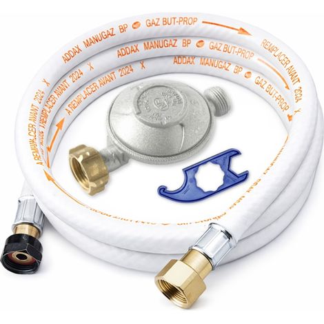 kit regulador butano 28 mbar con manguera 1,5 m conexión gas accesorios
