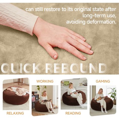 pouf de 3 pieds,pouf,canapé pour adultes,chaise de lecture moelleuse et confortable,adapté à la chambre,balcons et autres endroits-Ou (1/5)