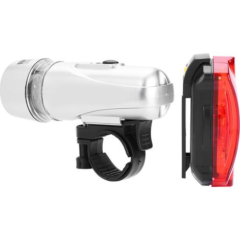 Phare avant et arrière de vélo étanche à 5 LED (argenté) (1/5)