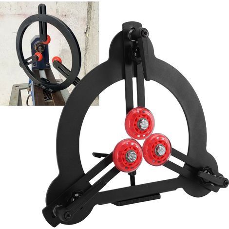 Lunette fixe pour tour à bois avec 3 rouleaux recouverts de caoutchouc, conception à double roulement, pour tours à bois de 8 pouces de diamètre d'ouverture (1/5)