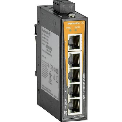 Commutateur Ethernet industriel Weidmüller IE-SW-EL05-5GT 5 ports A195312