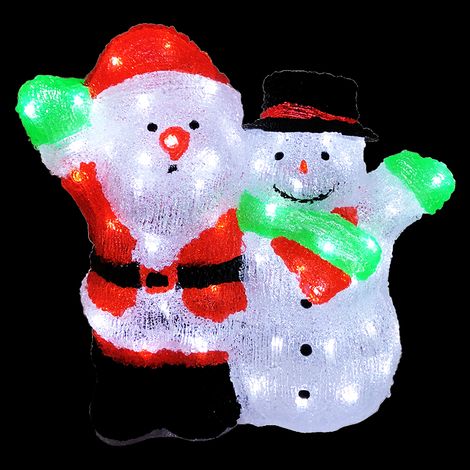 Acryl Weihnachtsmann + Schneemann 90 LEDs kaltweiß-DLK043 (1/5)