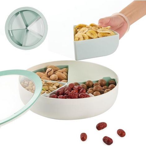 Ciotole per snack, contenitore, ciotola da portata con coperchio, verde, 286 x 8 cm (1/5)