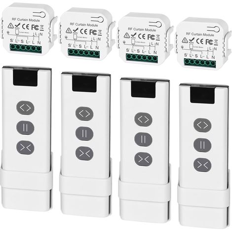 télécommandes de volet roulant sans fil, interrupteur intelligent, compatible avec interrupteur sans fil 230 V, adapté pour volets, stores, persiennes, interrupteur composé de (1/5)