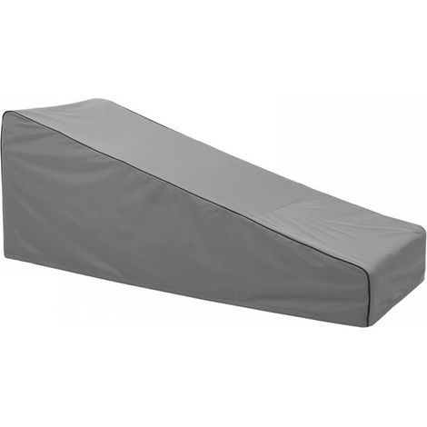 Housse de chaise longue de jardin grise, 208 x 76 x 41/79 cm, tissu Oxford 210D, pour chaise longue de jardin grise, tissu Oxford sur les meubles de balcon de jardin, protège de l'humidité (1/4)