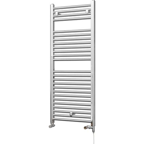 Roma - Chrome Dual Fuel Towel Rail H1230mm x W500mm Standard - Straight (1/3)