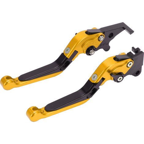 Paire de leviers de frein et d'embrayage pour moto, en alliage d'aluminium CNC, de rechange pour PCX 125/150 (version freins à tambour), toutes années, couleur or (1/5)