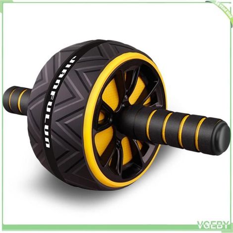 Roue abdominale - FAFEICY - 30 x 16 cm - Jaune - Antidérapante silencieuse - Poignée en éponge (1/5)