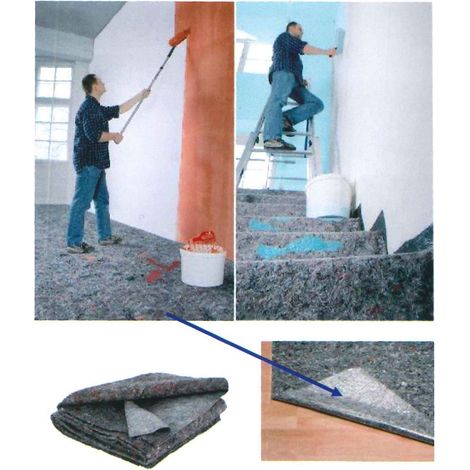FELTRO DI PROTEZIONE CON PELLICOLA - 1 x 10 m - 200 g/m² (1/2)