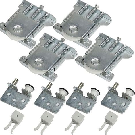 Schiebetürrolle für Kleiderschränke, Schiebetürrolle für Schränke und Vitrinen, Ersatzrolle, Tragkraft 30 kg (4 Sets Schrankrollen) (1/4)