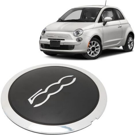 Enjoliveur central enjoliveur central avec garniture chromée 68078419ac fiat 500 enjoliveur central remplacement enjoliveur central pour roue de voiture - noir (1/4)