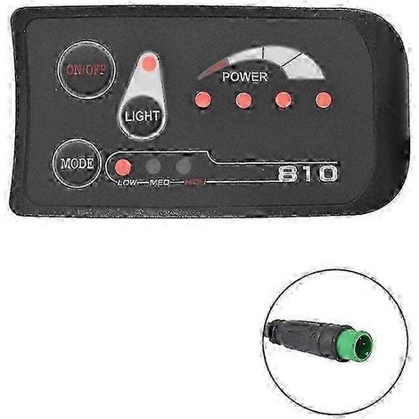 Compteur LED S810 36V pour vélo électrique - Étanche IP65, interface UART, ABS noir pour vélo électrique (guidon de 22,2 mm) (1/5)