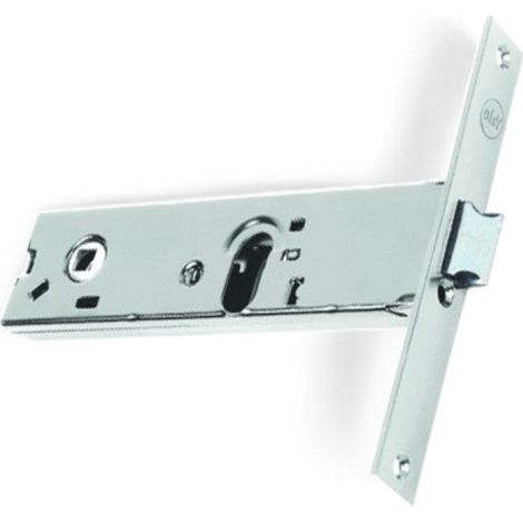 Serratura da infilare per porte strette acciaio inox con catenaccio e scrocco reversibile 1 mandata H44 mm compatibile cilindro ovale - 58 mm (1/3)