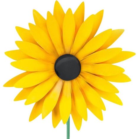[Dekorative Gartenwindmühle] + Geschnitzte Metallwindmühle in Form einer Sonnenblume + [Langlebige und einfach zu installierende Außendekoration] (1/5)