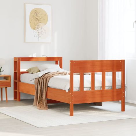 vidaXL Letto senza Materasso Marrone Cera 75x190 cm in Legno di Pino (1/5)