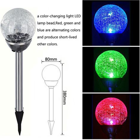 Lot de 3-Lampe solaire boule craquelée diamètre 8 cm – Suspension déco effet verre fissuré – Lumière tamisée