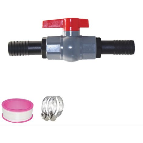 Válvula de bola con conexión de PVC, una válvula de compuerta de 1 pulgada (32 mm), dos válvulas de enchufe de 25 mm. (1/2)