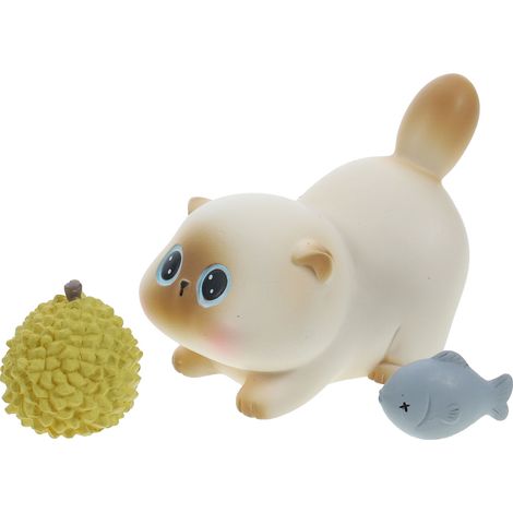 Figurine Chat - Résine - Décoration Miniature pour Maison de Poupée Jardin Auto Gâteau - 4 x 3,2 x 2,7 cm - Lot de 1 (1/5)