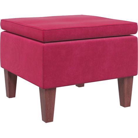 Tabouret avec pieds en bois Rouge bordeaux Velours CFW867744 (1/5)
