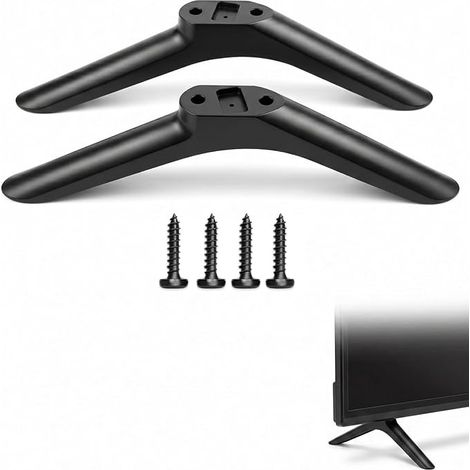 Support TV universel noir 20-65" - Stabilité réglable en hauteur, renforcée pour téléviseurs LCD/LED/Curved, base antidérapante et montage sécurisé avec 4 vis (1/4)