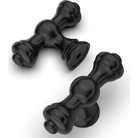 6 Pièces Boutons De Meuble Noir,Vintage, Pour Armoires, Tiroirs Et Portes De Cuisine Uk0017 (1/5)