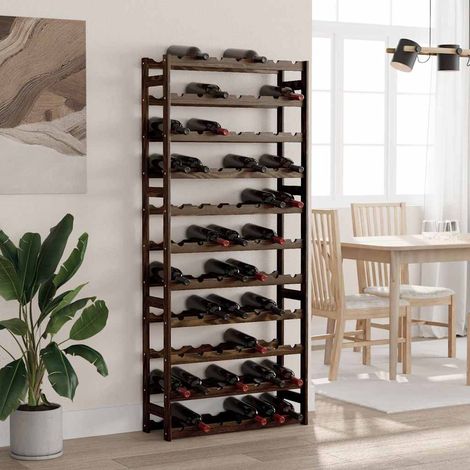 vidaXL Casier à bouteilles pour 77 bouteilles noir bois pin solide (1/5)