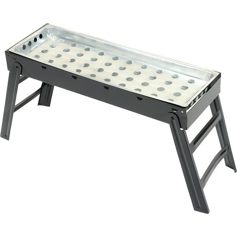 Barbecue charbon de bois en acier inoxydable épais pliable pour camping pique-nique (1/5)