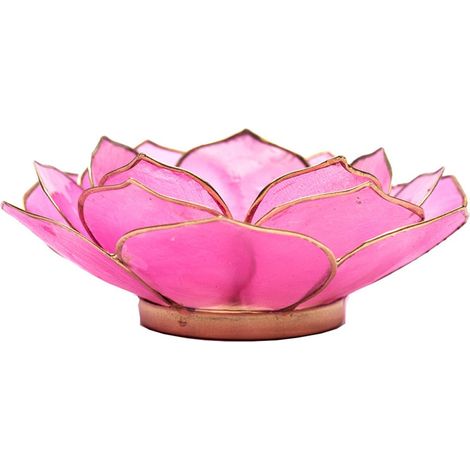 Porte Bougie Pétales de Lotus Rose et Or (1/2)