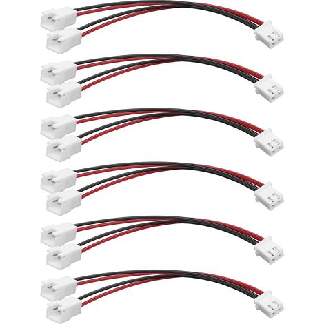 XH2.54 Lot de 6 câbles de raccordement 1 à 2 broches XH2.54 femelle vers double connecteur 2,54 mm Pitch Carte mère PWM Chassis Fan Y Splitter Connecteur pour Fan imprimante 3D Lumière (1/5)