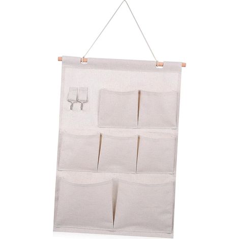 Organizador de pared colgante con bolsillos para dormitorio y oficina: almacenamiento práctico y que ahorra espacio para ropa y accesorios. (1/5)