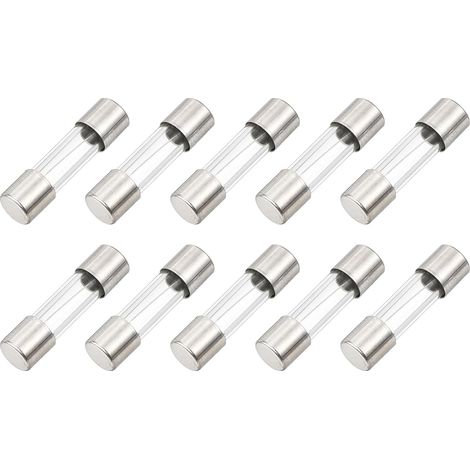 10Pcs Fast Acting Glass Fuses 2A 125V 5x20mm Quick Acting Tubular Fuses for PCB Electronics Appliances Christmas Lights (1/5)