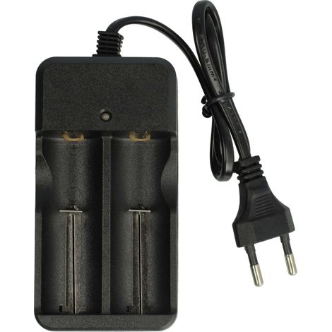 vhbw 2-Fach Akku-Ladegerät kompatibel mit 16340 / CR123A Li-Ion-Akkuzellen, Haushaltsbatterien