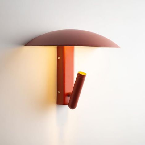 Applique murale LED lecture 3W 2700K orientable rouge terracotta – moderne minimaliste chambre, tête de lit, couloir, intérieur, lumière chaude douce