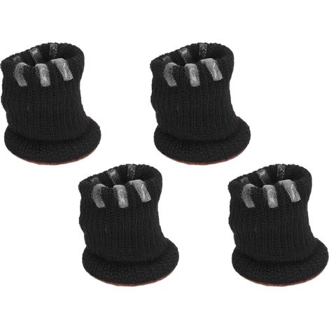 Lot de 4 protège-pieds de meubles silencieux, antidérapants et résistants à l'usure, en maille noire.