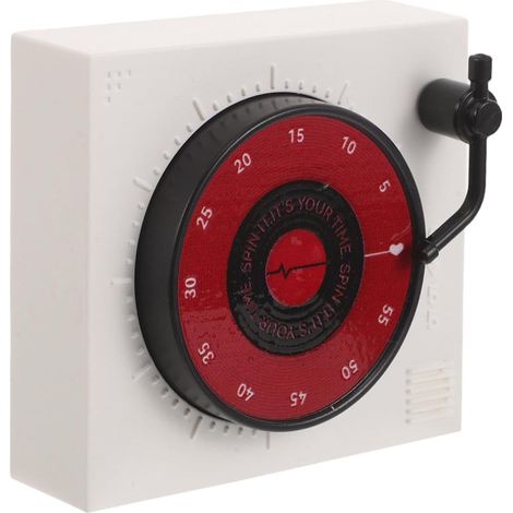Minuteur Cuisine Mécanique Aimanté Blanc Style Rétro avec Alarme (1/3)